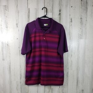 mens links edition purple polo short sleeve shirt size large